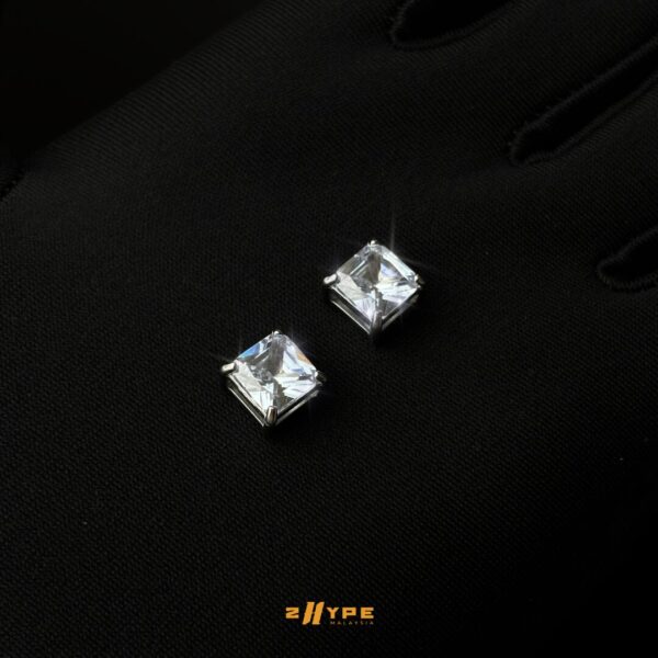 Iced Square Magnetic Earrings