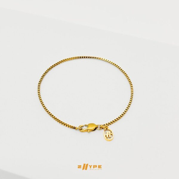 Box Bracelet (Gold) 2mm - Image 2