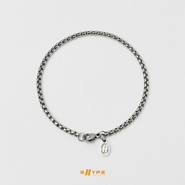 Round Box Bracelet (Silver) 2mm