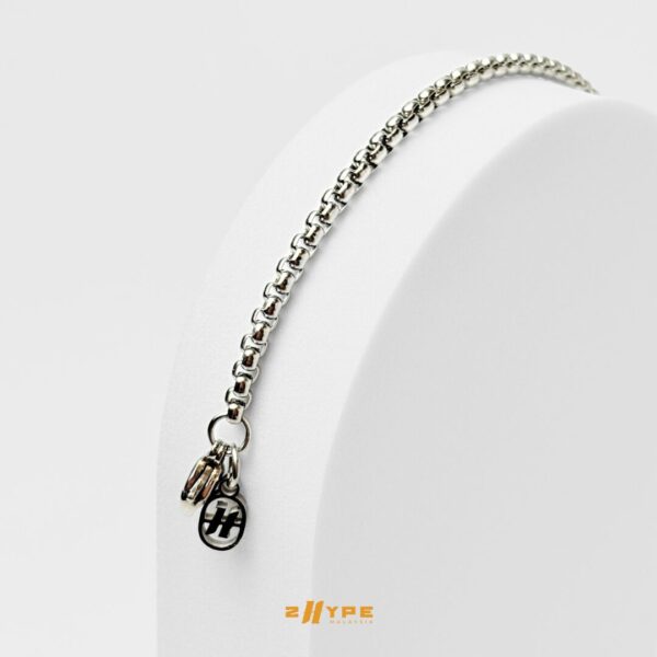 Round Box Bracelet (Silver) 2mm - Image 3