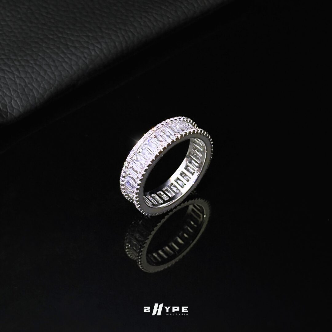 Iced Cubic Baguette Ring